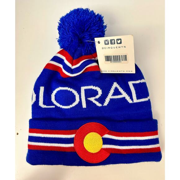 CIRQUE (LOCALE) Colorado State Flag Ski Mountain Winter Beanie Hat State Flag CO - Picture 3 of 6